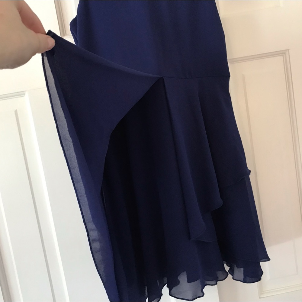 Navy Ruffled Dress - Picture 2 of 5